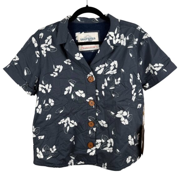 NWT High Water Short Sleeve Shirt-California Poppy-Washed Navy W/Pockets-S - Picture 2 of 8